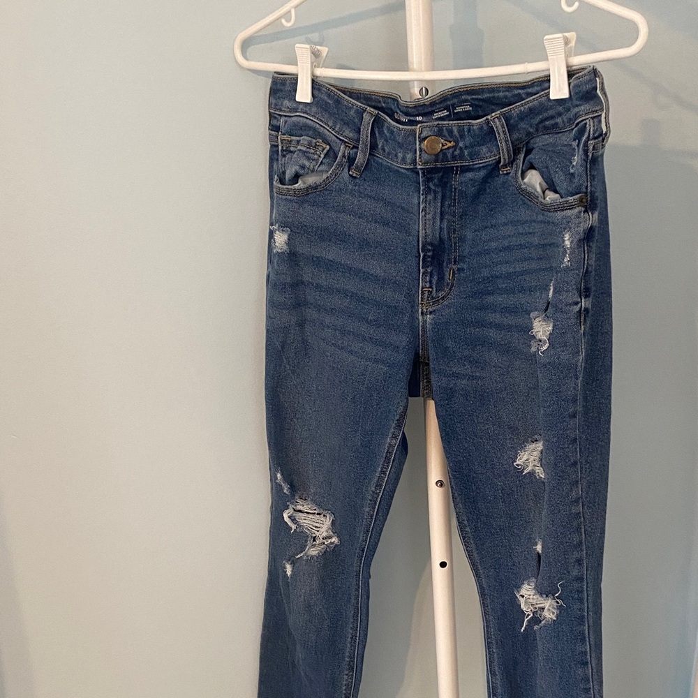 Distressed Blue Skinny Jeans